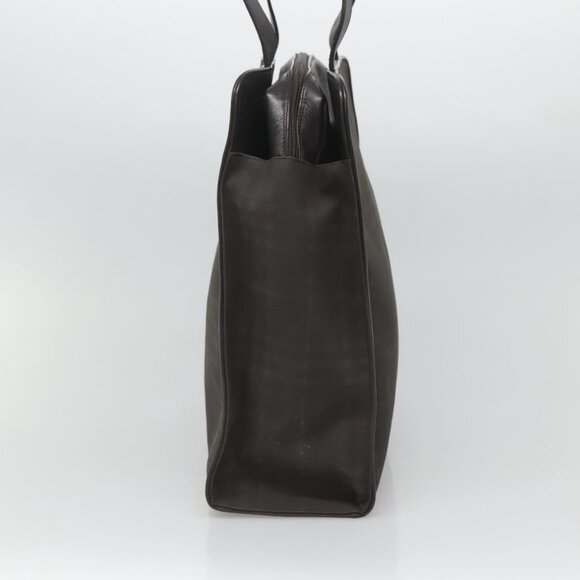 BURBERRY Nova Check Tote Bag PVC Black Auth th6087 - Picture 5 of 16